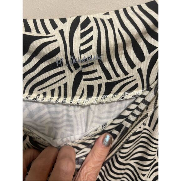 Rachel Pally Womens Black/Ivory Abstract Print Knit Stretch Maxi Skirt Sz lg - Picture 4 of 4